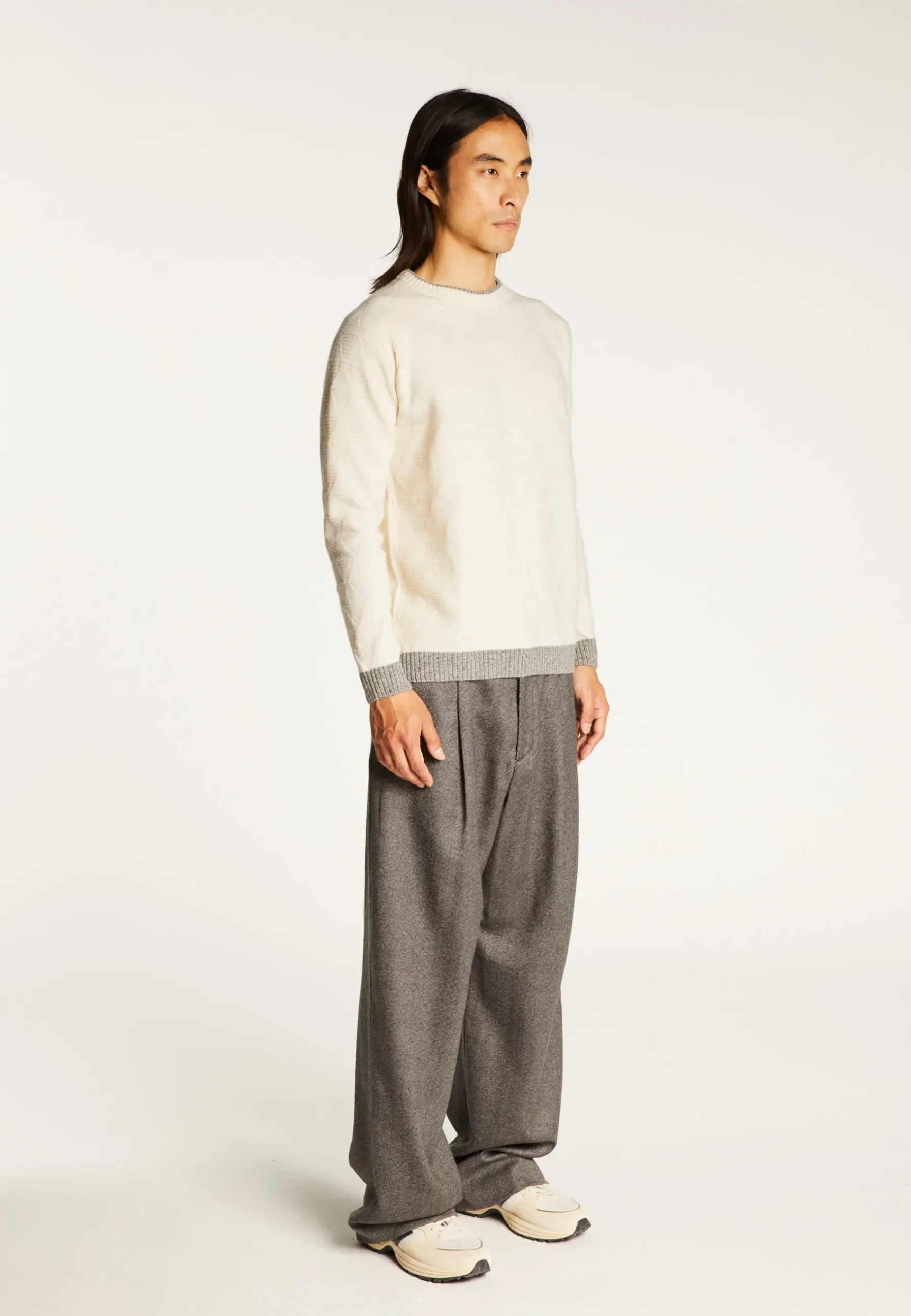 Montagut Pulls-Pull à motifs laine et cachemire - Samir 82-Ecru