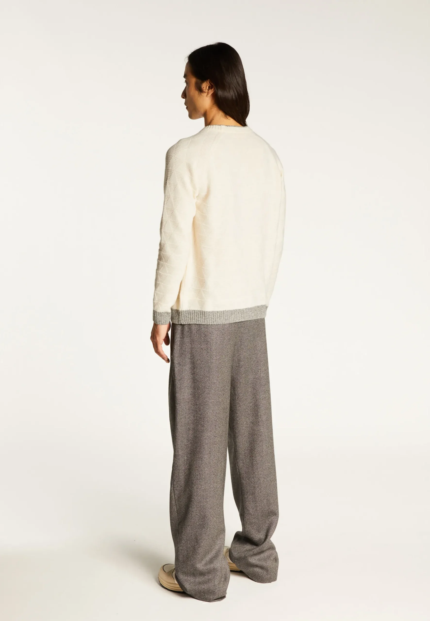 Montagut Pulls-Pull à motifs laine et cachemire - Samir 82-Ecru