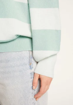 Montagut Pulls-Pull à rayures en cachemire - Rosie 94-Vert amande