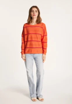 Montagut Pulls-Pull à rayures en coton - Luna 15-Orange