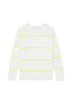 Montagut Pulls-Pull à rayures en coton - Luna 02-Blanc