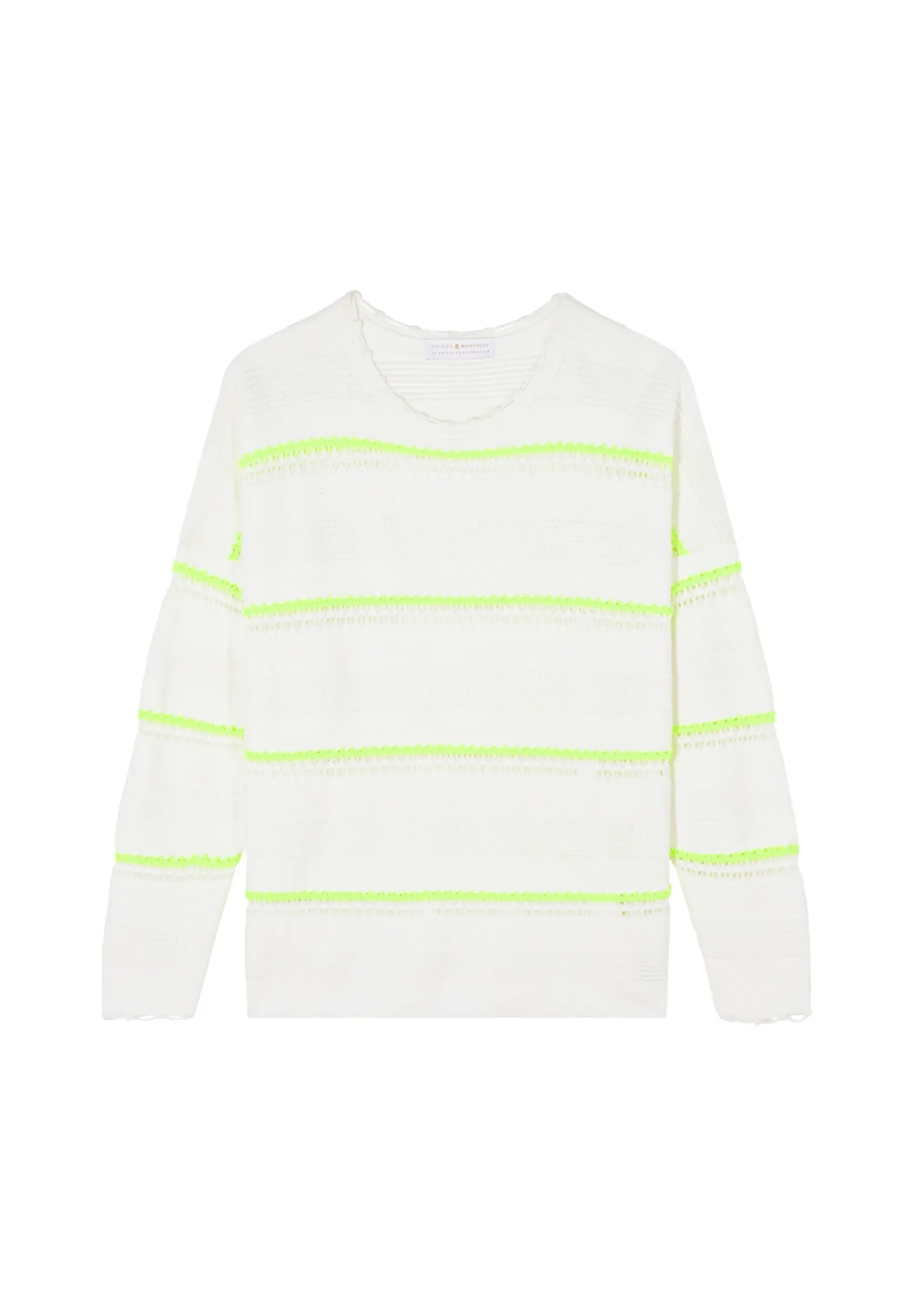 Montagut Pulls-Pull à rayures en coton - Luna 02-Blanc