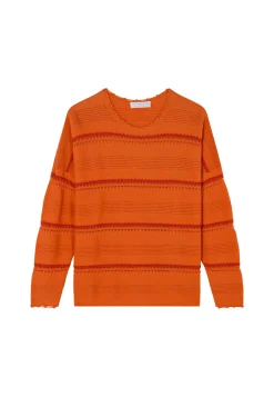 Montagut Pulls-Pull à rayures en coton - Luna 15-Orange