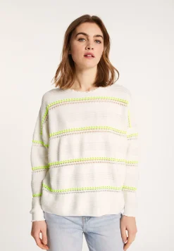 Montagut Pulls-Pull à rayures en coton - Luna 02-Blanc