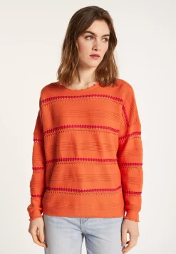 Montagut Pulls-Pull à rayures en coton - Luna 15-Orange
