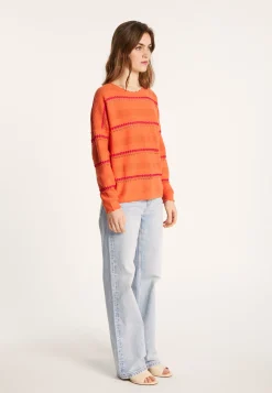 Montagut Pulls-Pull à rayures en coton - Luna 15-Orange