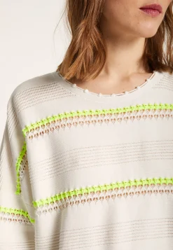 Montagut Pulls-Pull à rayures en coton - Luna 02-Blanc