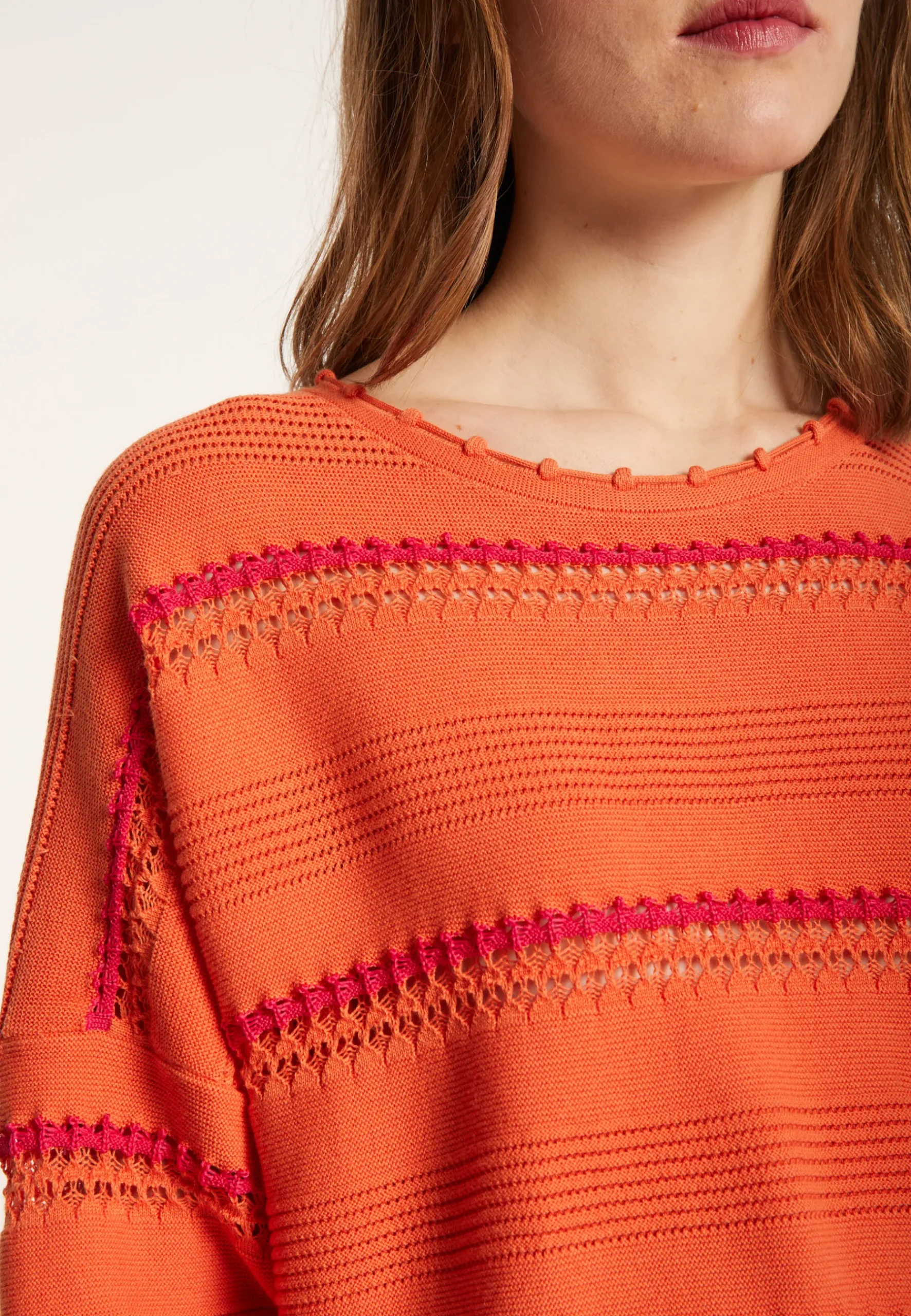 Montagut Pulls-Pull à rayures en coton - Luna 15-Orange
