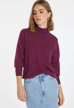 Montagut Pulls-Pull à rayures en laine mérinos - Coco 17-Violet