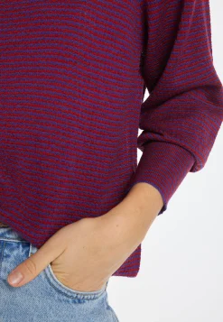 Montagut Pulls-Pull à rayures en laine mérinos - Coco 17-Violet
