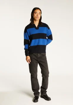 Montagut Pulls-Pull à rayures laine et cachemire - Sean 05-Bleu marine