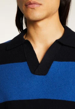 Montagut Pulls-Pull à rayures laine et cachemire - Sean 05-Bleu marine