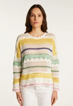Montagut Pulls-Pull ajouré en coton - Danika 77-Bleu ciel