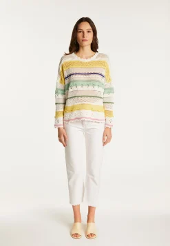Montagut Pulls-Pull ajouré en coton - Danika 77-Bleu ciel