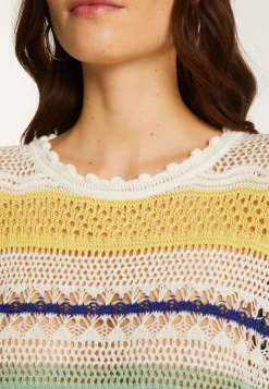 Montagut Pulls-Pull ajouré en coton - Danika 77-Bleu ciel