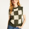 Montagut Pulls-Pull ajouré sans manches en laine cocon - Geva 83-Kaki