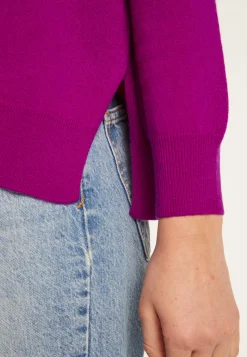 Montagut Les Incontournables-Pull ample à fentes col V en cachemire - Alienor 17-Violet
