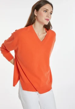 Montagut Les Incontournables-Pull ample à fentes en cachemire - Alienor 15-Orange