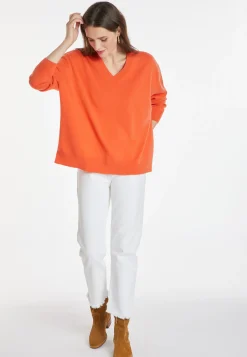 Montagut Les Incontournables-Pull ample à fentes en cachemire - Alienor 15-Orange