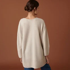 Montagut Les Incontournables-Pull ample à fentes en cachemire mélangé - Darius 09-Gris moyen