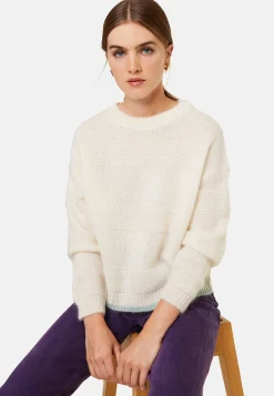 Montagut Pulls-Pull ample bicolore en mohair - Gaby 82-Ecru