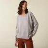 Montagut Les Incontournables-Pull ample boutonné à col rond en cachemire - Acene 11-Gris clair
