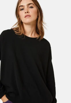 Montagut Les Incontournables-Pull ample boutonné à col rond en cachemire - Acene 01-Noir
