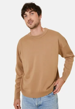 Montagut Pulls-Pull ample col rond en laine mérinos - Felix 88-Camel