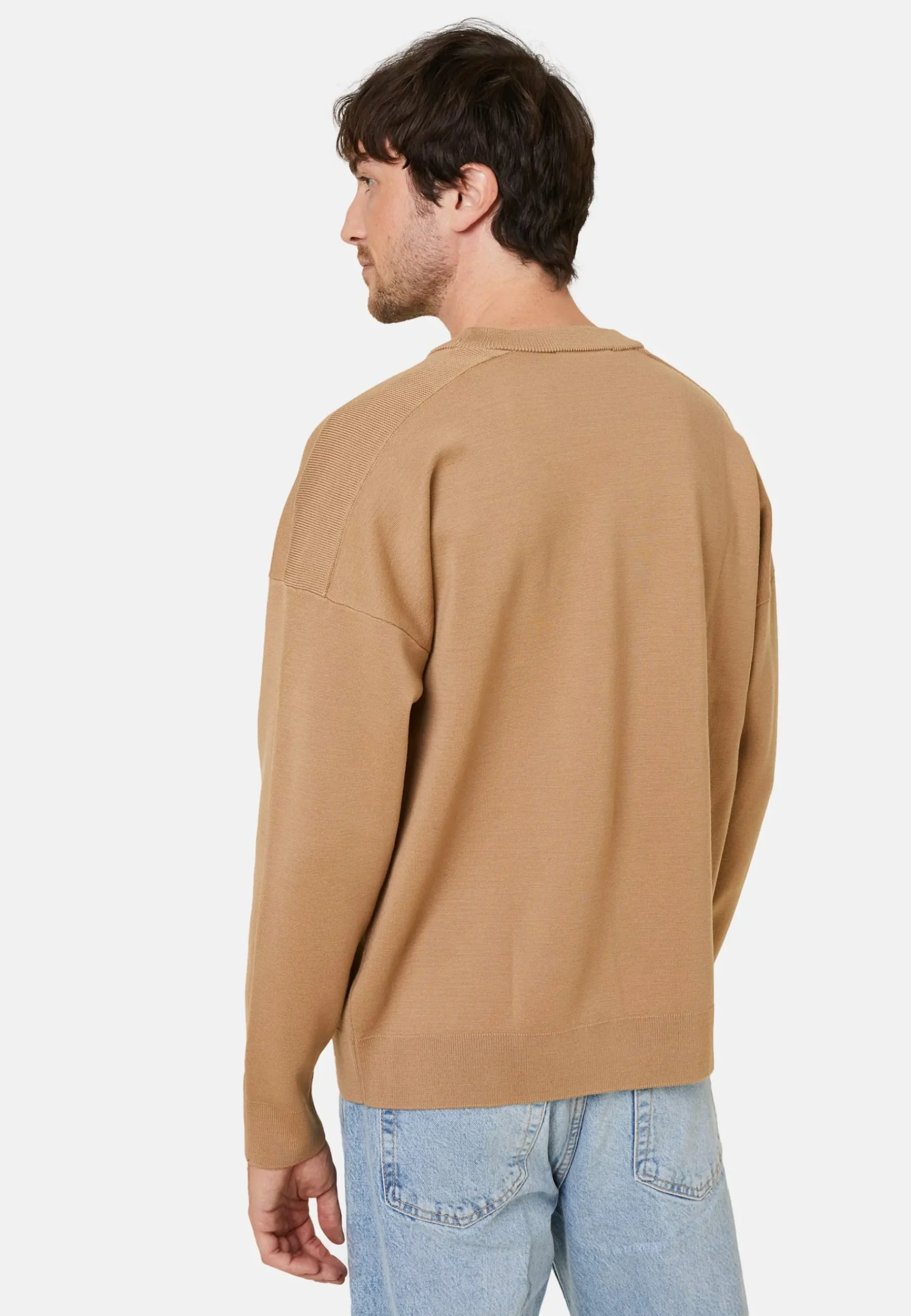 Montagut Pulls-Pull ample col rond en laine mérinos - Felix 88-Camel