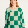 Montagut Pulls-Pull ample col rond en mohair - Rozana 22-Vert moyen
