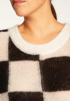 Montagut Pulls-Pull ample col rond en mohair - Rozana 01-Noir