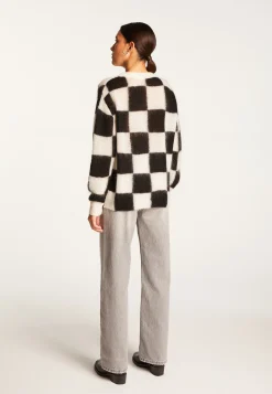 Montagut Pulls-Pull ample col rond en mohair - Rozana 01-Noir