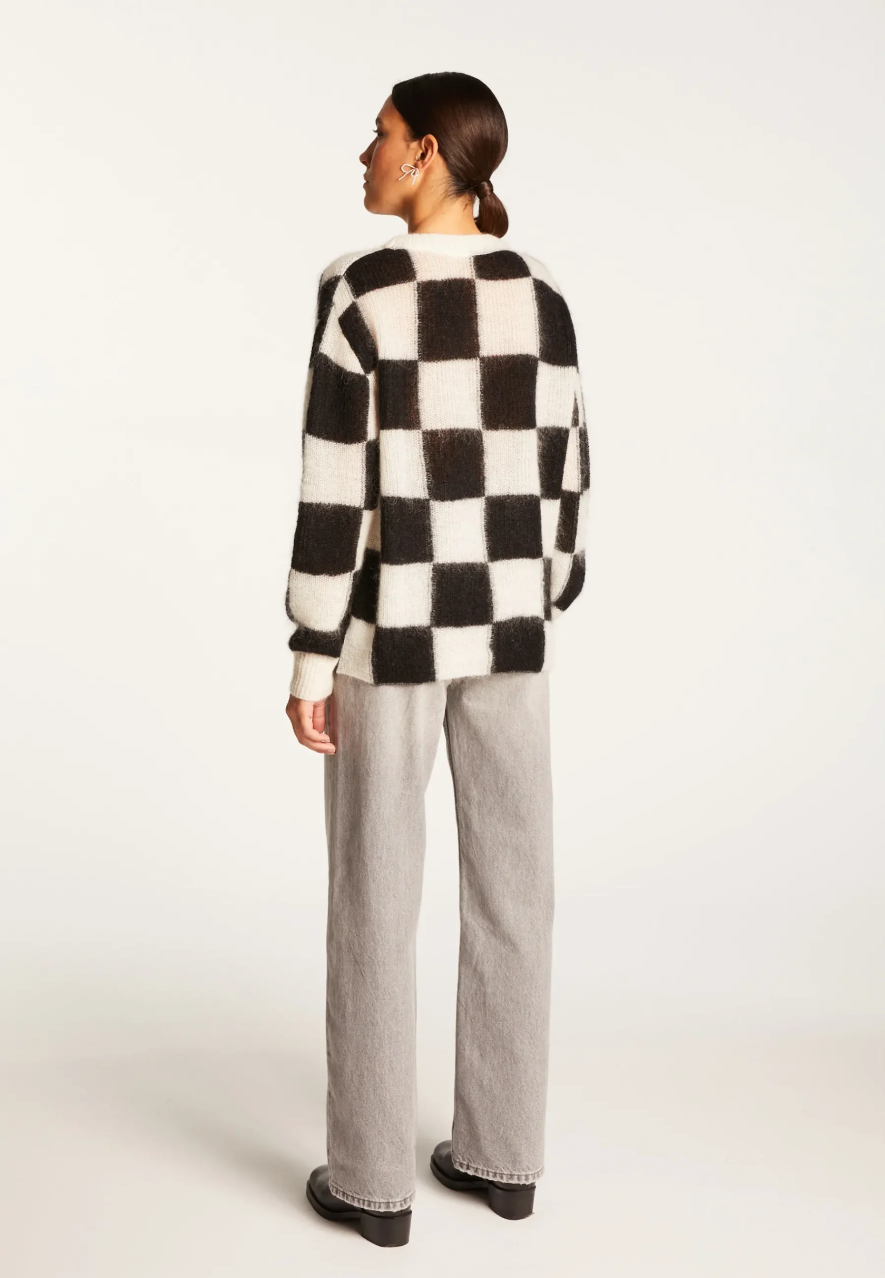 Montagut Pulls-Pull ample col rond en mohair - Rozana 01-Noir