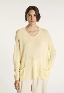 Montagut Les Incontournables-Pull ample col V - Nima 08-Jaune