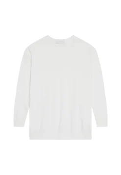 Montagut Pulls-Pull ample col V en coton - Meve 02-Blanc