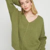 Montagut Pulls-Pull ample coton et lin - Nathalie 22-Vert moyen