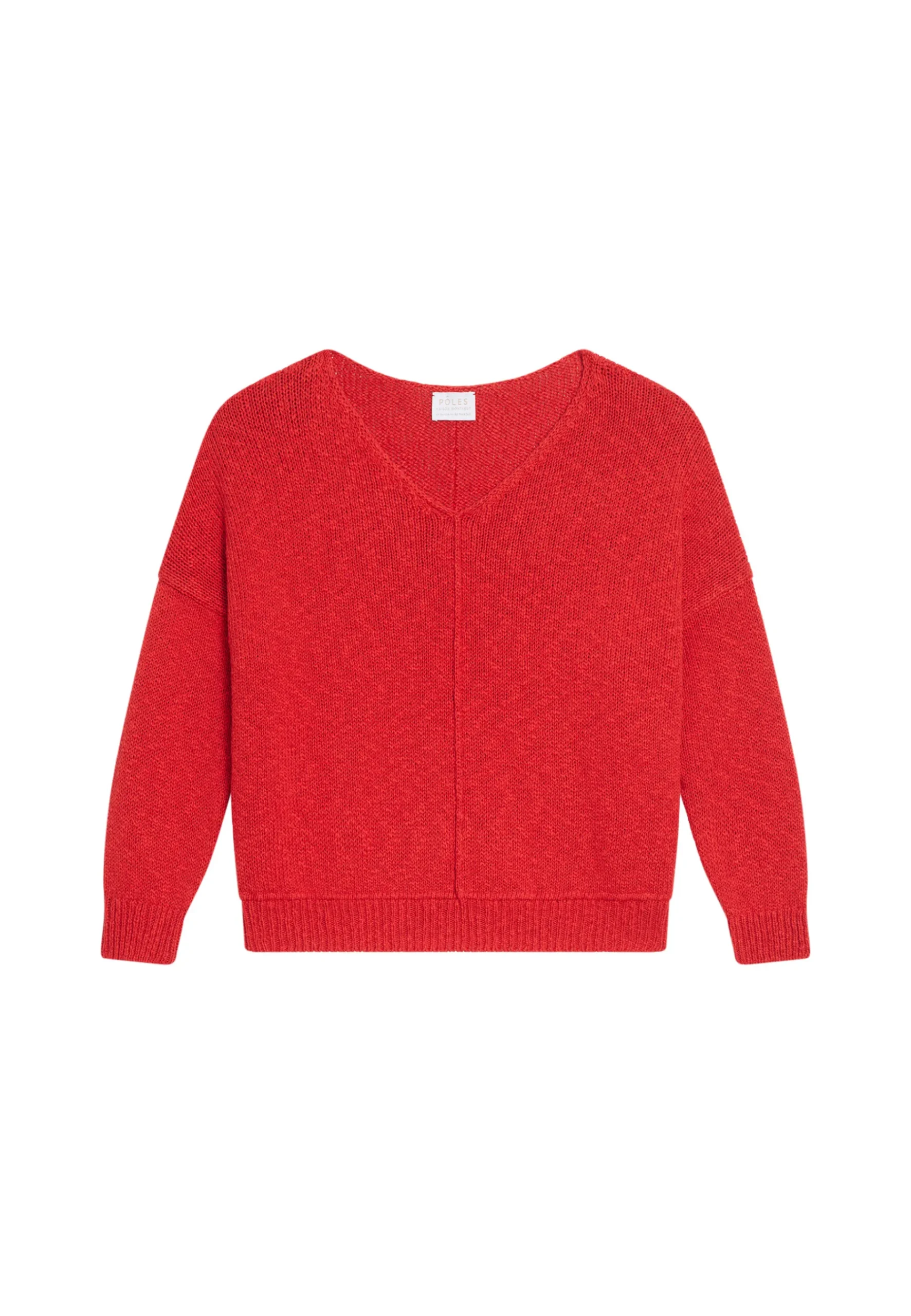 Montagut Pulls-Pull ample coton et lin - Nathalie 52-Rouge