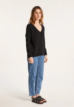 Montagut Pulls-Pull ample coton et lin - Nathalie 05-Bleu marine