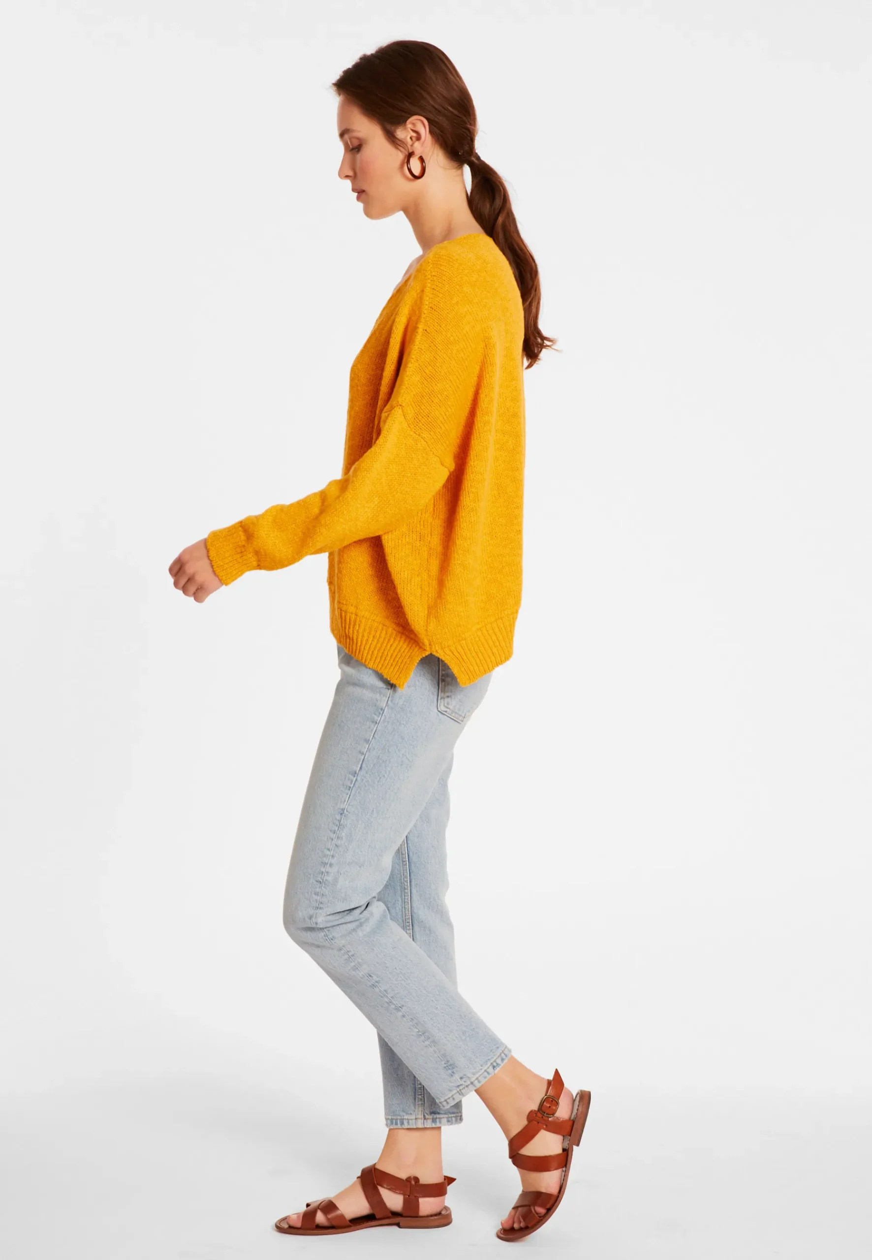 Montagut Pulls-Pull ample coton et lin - Nathalie 08-Jaune