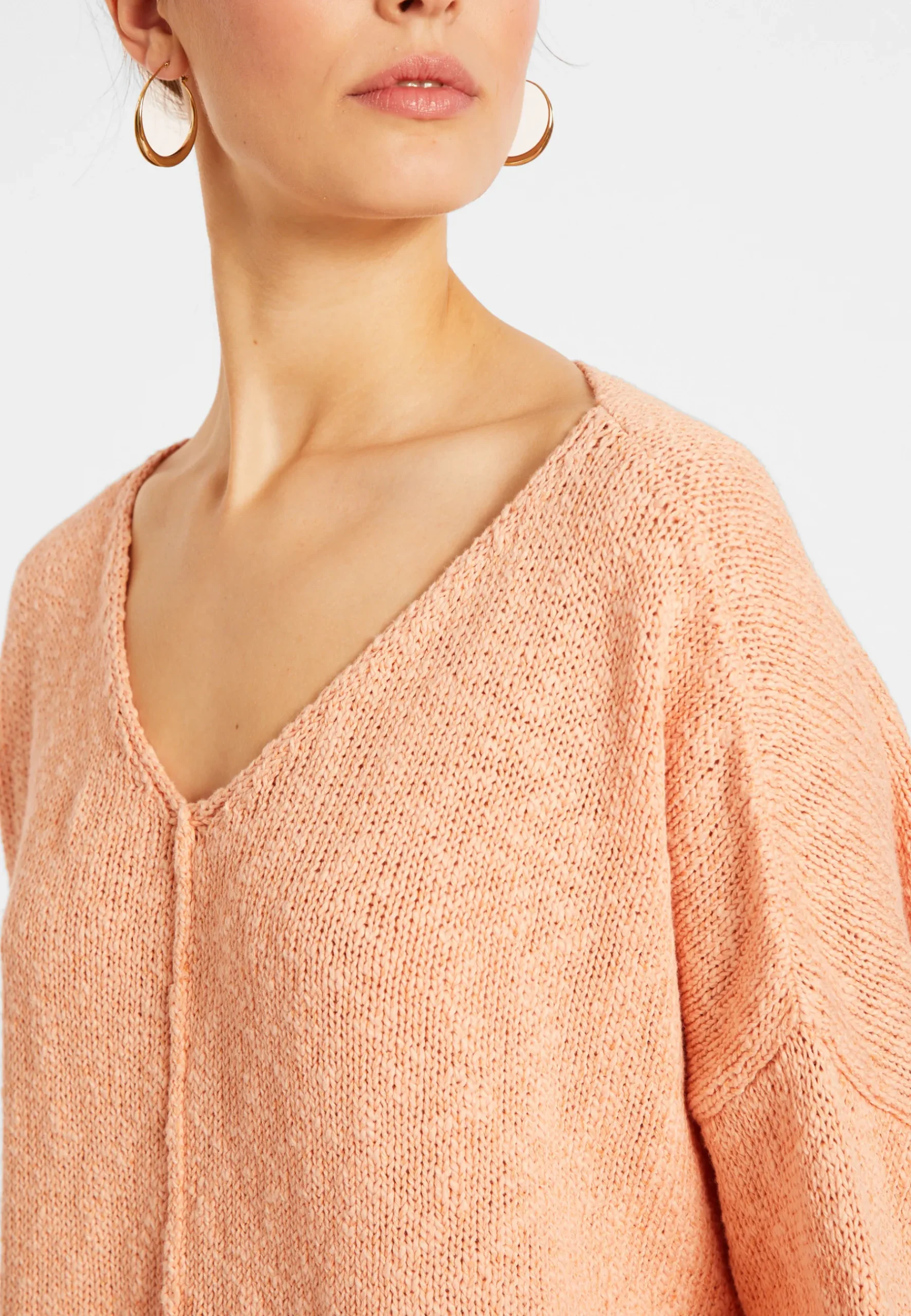 Montagut Pulls-Pull ample coton et lin - Nathalie 24-Rose clair