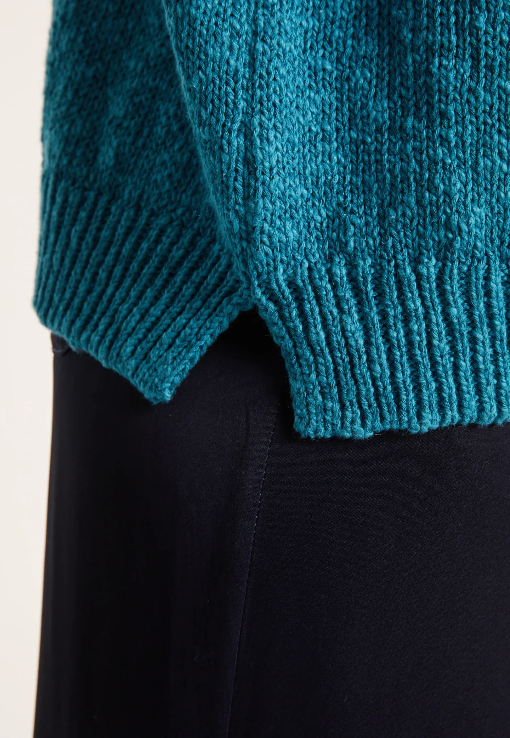 Montagut Pulls-Pull ample coton et lin - Nathalie 49-Turquoise