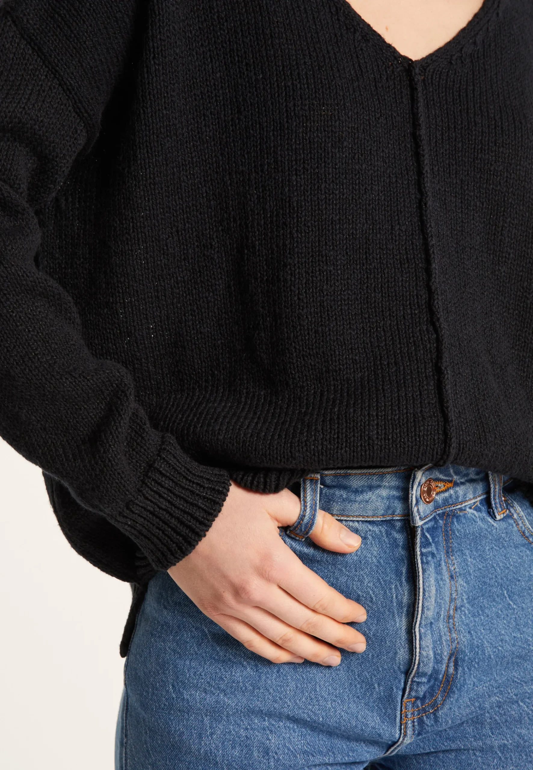 Montagut Pulls-Pull ample coton et lin - Nathalie 05-Bleu marine
