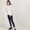 Montagut Les Incontournables-Pull ample en cachemire boutons épaule - Brook 24-Rose clair