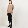 Montagut Les Incontournables-Pull ample en cachemire boutons épaule - Brook 46-Marron clair