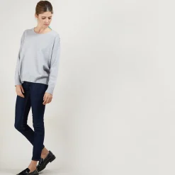 Montagut Les Incontournables-Pull ample en cachemire boutons épaule - Brook 09-Gris moyen