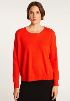 Montagut Les Incontournables-Pull ample en cachemire boutons épaule - Brook 15-Orange