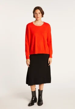 Montagut Les Incontournables-Pull ample en cachemire boutons épaule - Brook 15-Orange