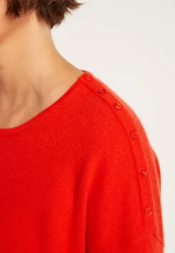 Montagut Les Incontournables-Pull ample en cachemire boutons épaule - Brook 15-Orange