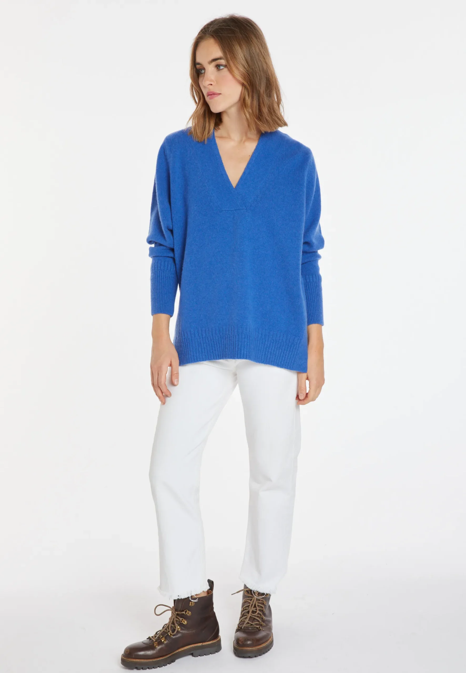 Montagut Pulls-Pull ample en cachemire et laine - Chloé 48-Bleu roi