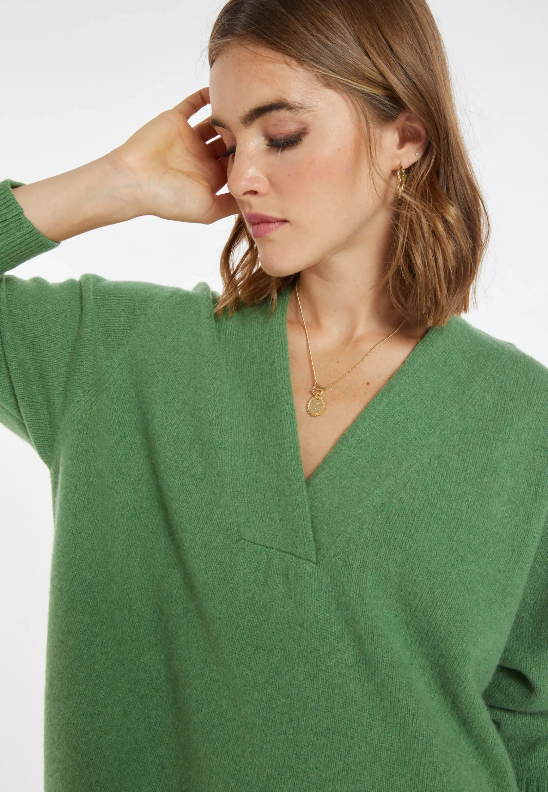 Montagut Pulls-Pull ample en cachemire et laine - Chloé 22-Vert moyen
